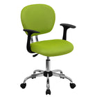 Flash Furniture - Fauteuil fonctionnel H2376FGNARMS, dossier mi-hauteur, mailles, accoudoirs fixes, vert-Rembourrage en maille verte pomme