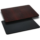 Flash Furniture – Dessus de table laminé rectangulaire, réversible, 30 x 60 po, noir ou acajou-Ensemble de 2 dessus de table de restaurant