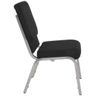 Flash Furniture – Chaise d’église emp. Hercules, 18,5 po de large, siège de 4,25 po d’épaisseur, noir, cadre argenté, 40-Rembourrage en tissu noir