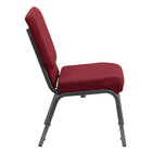 Flash Furniture – Chaise d’église emp. Hercules, 18,5 po de large, siège 4,25 po d’épaisseur, bourgone, cadre argenté, 40/paq.-Rembourrage en tissu bourgogne