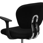 Flash Furniture - Fauteuil fonctionnel H2376FBKARMS, dossier mi-hauteur, mailles, accoudoirs fixes, noir-Siège pivotant