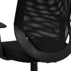 Flash Furniture – Chaise de bureau à dossier mi-dos maillé avec accoudoirs fixes, noir-Siège rembourré en maille noire