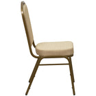 Flash Furniture – Chaise banquet empilable HERCULES à dossier couronne, doré avec tissu beige, 4/paq-Capacité de poids de 500 lb