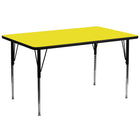 Flash Furniture – Table d’activités rectangulaire de 30 x 72 (po), surface stratifiée d’une épaisseur de 1,25 po, jaune-Stratifié jaune