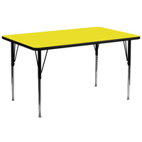 Flash Furniture – Table d’activités rectangulaire de 30 x 72 (po), surface stratifiée d’une épaisseur de 1,25 po, jaune-Stratifié jaune