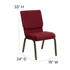 Flash Furniture – Chaise d’église emp. Hercules, 18,5 po de large, siège de 4,25 po d’épaisseur, bourgogne, cadre doré, p/40-Cadre en acier de calibre 16