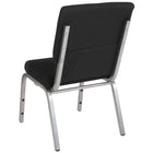 Flash Furniture – Chaise d’église emp. Hercules, 18,5 po de large, siège de 4,25 po d’épaisseur, noir, cadre argenté, 40-Pochette à dossier pour le rangement de livres