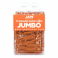 JAM PAPER - Trombone Geant Colore 2", Orange, 3 paquets de 75-Couleur orange