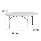 Flash Furniture – Table pliante de 72 po, blanc granite (RB72R)-Dessus blanc granite avec 1,75 po d'épaisseur