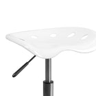 Flash Furniture – Tabouret brillant avec siège de type tracteur, 25,75 po, blanc (LF214AWHITE)-Réglage pneumatique de la hauteur du siège