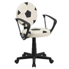 Flash Furniture – Fauteuil fonctionnel à motif de soccer, noir et blanc-Modèle de piqûres noir et blanc en forme de ballon de soccer