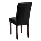 Flash Furniture – Chaise à revêtement de cuir Parsons, noir-Rembourrage en mousse de haute densité