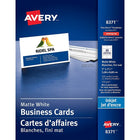 Avery - Cartes professionnelles pour imprimante jet d'encre, non-couchées, blanches, n° 08371-Les cartes professionnelles Avery vous offrent des micro-perforations de qualité supérieure pour des séparations nettes  