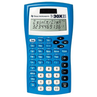 Texas Instruments – Calculatrice scientifique à alimentation solaire TI-30XIIS, 2 lignes, bleu-Calculatrice à double alimentation, 2 lignes, optimisée pour les programmes scolaires