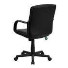 Flash Furniture - Fauteuil fonctionnel à dossier mi-dos, cuir souple, accoudoirs fixes, noir-Mécanisme de verrouillage d'inclinaison