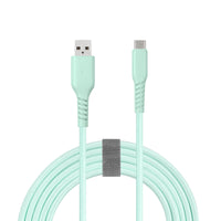 Basic Tech - Câble USB-C Tressé de 6 pi - Menthe-Élégant et sans enchevêtrement