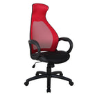 Brassex - Chaise de bureau executif Sergio, noir/rouge-Accoudoir fixe