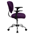 Flash Furniture - Fauteuil fonctionnel H2376FPURARMS, dossier mi-hauteur, mailles, accoudoirs fixes, mauve-Dossier mi-hauteur