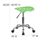 Flash Furniture – Tabouret brillant avec siège de type tracteur, 25,75 po, vert pomme (LF214AAPLGN)-8