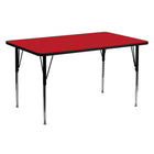 Flash Furniture – Table d’activités, rectangle, 24 x 60 po, stratifié haute pression 1,25 po, pattes standards réglables, rouge-Stratifié, rouge