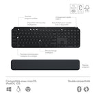 Logitech - MX Keys S Combo - Clavier et Souris Sans Fil Performants avec Repose Poignet-Plus de Confort pour une Meilleure Concentration : Travaillez plus longtemps avec ce clavier ergonomique résistant, fin et incliné pour une posture optimale de vos poignets.
