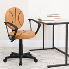 Flash Furniture – Fauteuil fonctionnel à motif de basketball, orange et noir-Réglage pneumatique de la hauteur du siège