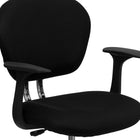 Flash Furniture - Fauteuil fonctionnel H2376FBKARMS, dossier mi-hauteur, mailles, accoudoirs fixes, noir-Mousse ignifuge CA117