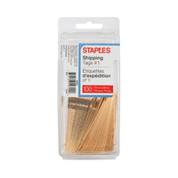 Staples - Étiquettes d'expédition - 2 3/4 po x 1 3/8 po - manille - Paquet de 100-Attachez les étiquettes d'expédition aux paquets - identification rapide et facile