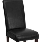 Flash Furniture – Chaise à revêtement de cuir Parsons, noir-Mousse ignifuge CA117