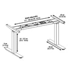 AnthroDesk - Bureau assis/debout electrique aux deux moteurs - Base Noire avec une surface de travail BM 48" x 30"-Supporte jusqu'à 300 lb (136 kg) de poids.