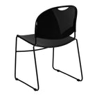 Flash Furniture – Chaise empilable haute densité Hercules, structure noire, ultra-compacte, capacité de 880 lb, noir-Siège et dossier en plastique noir