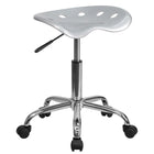 Flash Furniture – Tabouret de couleur vive avec siège de type tracteur, 25,75 po, argenté (LF214ASILVER)-Finition argent