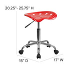 Flash Furniture – Tabouret brillant avec siège de type tracteur, 25,75 po, rouge (LF214ARED)-Base chromée résistante à toute épreuve