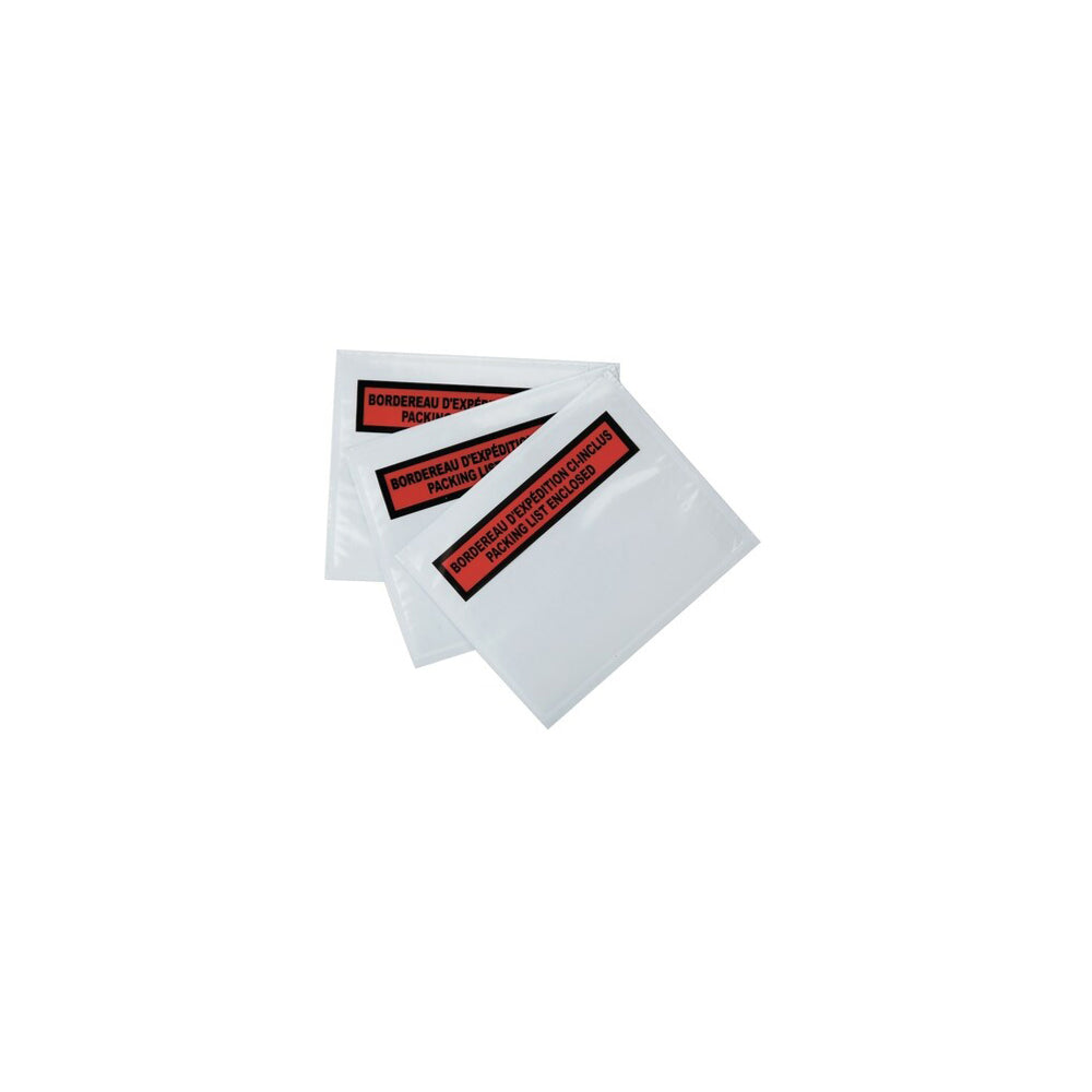 Enveloppes de bordereau d'expédition à ouverture latérale – 3 1/2 x 5 po,  transparent S-2978 - Uline