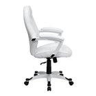 Flash Furniture – Fauteuil de direction mi-dossier, accoudoirs fixes, blanc-Dossier mi-hauteur