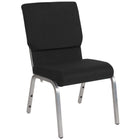 Flash Furniture – Chaise d’église emp. Hercules, 18,5 po de large, siège de 4,25 po d’épaisseur, noir, cadre argenté, 40-Capacité de poids de 800 lb