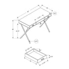 Monarch Specialties - 7795 Bureau - Bureau À Domicile - 42"L - Travail - Métal - Gris-Assemblage requis: des instructions illustrées et tout le matériel sont fournis pour la commodité (des outils supplémentaires peuvent être nécessaires