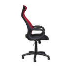 Brassex - Chaise de bureau executif Sergio, noir/rouge-Hauteur reglable avec levage hydraulique de 100 mm