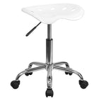 Flash Furniture – Tabouret brillant avec siège de type tracteur, 25,75 po, blanc (LF214AWHITE)-Finition Blanche