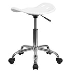 Flash Furniture – Tabouret brillant avec siège de type tracteur, 25,75 po, blanc (LF214AWHITE)-Construction en polymère haute densité