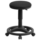 Flash Furniture – Tabouret ergonomique avec repose-pieds circulaire, noir-Tabouret sans dossier