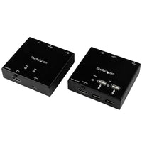 StarTech.com - Prolongateur HDMI sur CAT6 et concentrateur USB à 4 ports, 165 pi (50 m), 1080p-Prolongez la vidéo 1080p et quatre dispositifs périphériques USB à un endroit éloigné avec un câble standard Cat5 ou Cat6.