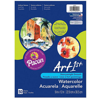 Pacon - Papier à Aquarelle Art1st, Blanc, 18 Larg. X 12 Haut. (po), 50 ...