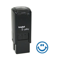 Trodat - Mini timbre Printy visage souriant, encre bleue auto-encreur S 4921-Timbres de qualité supérieure avec encre non toxique à base d'eau