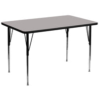 Flash Furniture – Table d’activités rectangulaire de 36 x 72 (po), surface stratifiée d’une épaisseur de 1,25 po, gris-Stratifié gris