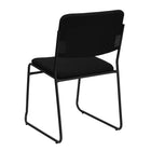 Flash Furniture-Chaise empilable de série HERCULES haute densité, tissu noir, base traîneau, capacité de 500 lb-Empilable jusqu'à 30 chaises de haut