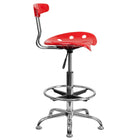 Flash Furniture – Tabouret de dessinateur éclatant avec siège tracteur, rouge-Siège de tracteur moulé pour confort