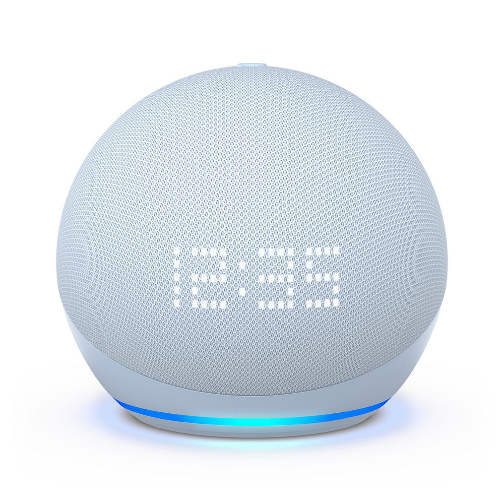 Haut-parleur intelligent Echo Dot d' (5e génération) avec horloge et  Alexa - Bleu nuage
