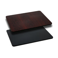 Flash Furniture – Dessus de table laminé rectangulaire, réversible, 30 x 48 po, noir ou acajou-Ensemble de 2 dessus de table de restaurant