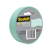 Scotch® – Ruban de masquage Expressions, 24 mm x 18,2 m, mosaïque à la  menthe-Fini papier, facile à déchirer